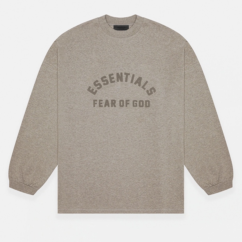 Fear of God Essentials Heather Grey Heavy Long Sleeve T-Shirt